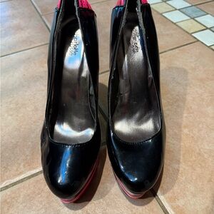 Charlotte Russe Black Heels with Pink Accents
